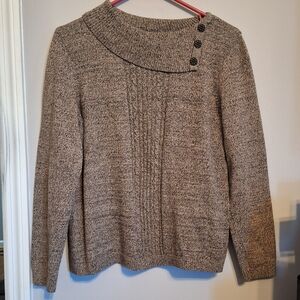 Christopher & Banks Taupe Cowl Neck Sweater